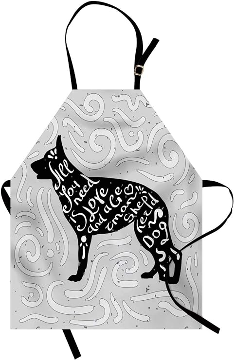 Ambesonne All You Need is Love Apron, German Shepherd Dog