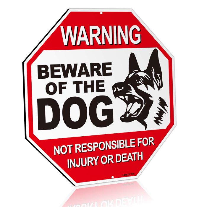 Anley Beware of The Dog Aluminum Warning Sign