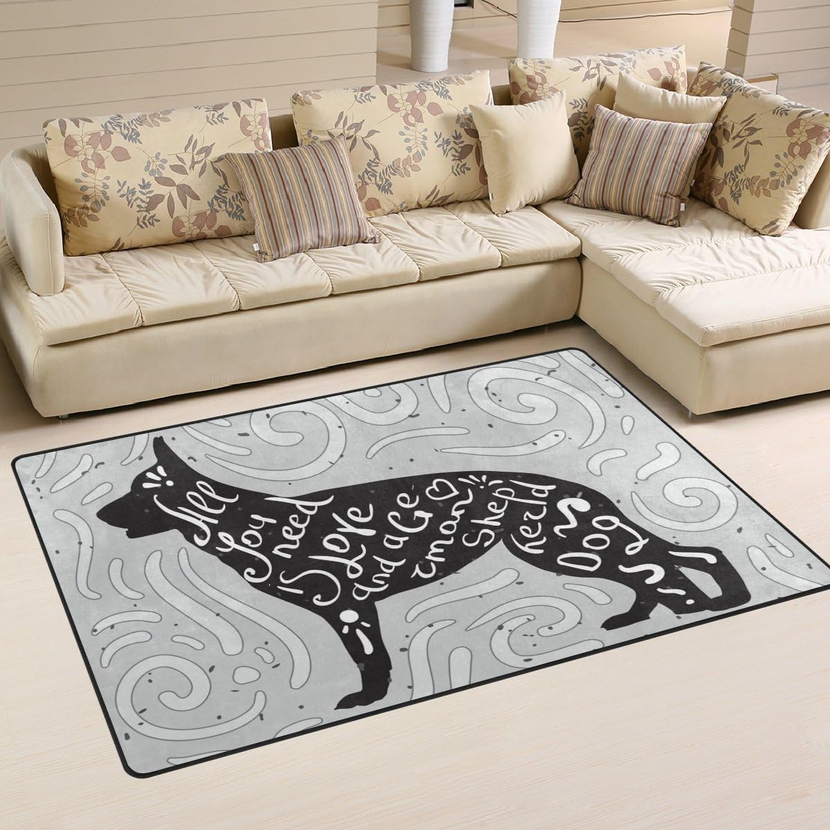 DEYYA German Shepherd Area Rugs