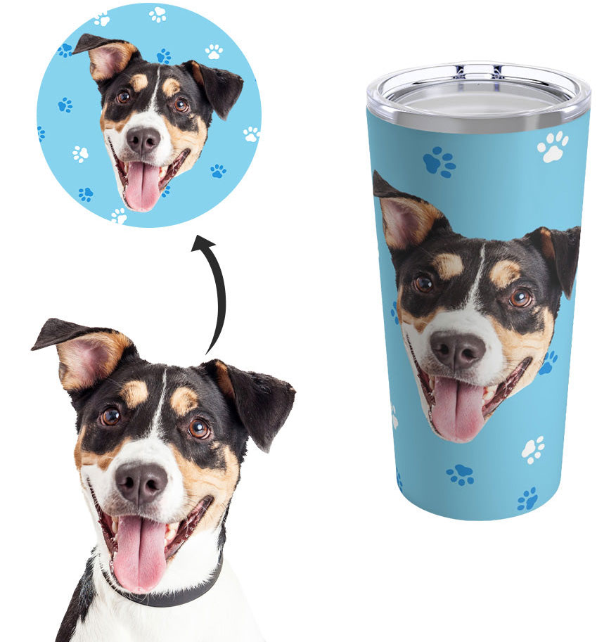 Cuddle Clones Custom Pet Art Tumbler- 20 oz Stainless Steel Vacuum Insulated