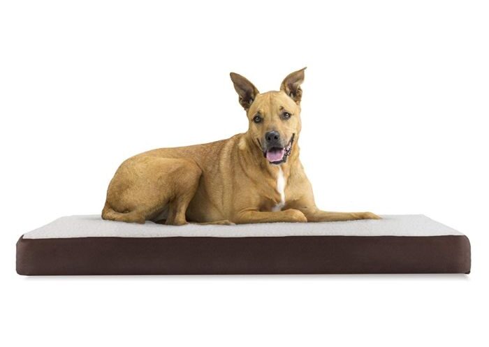 FurHaven Faux Sheepskin & Suede Memory Foam Pet Bed - Espresso