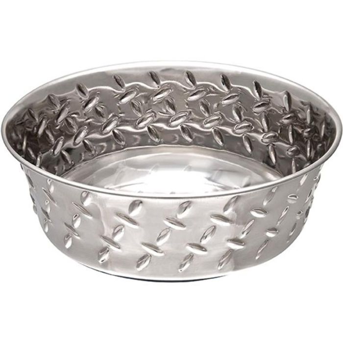 Loving Pets Ruff 'N Tuff Diamond Plate Dog Bowl