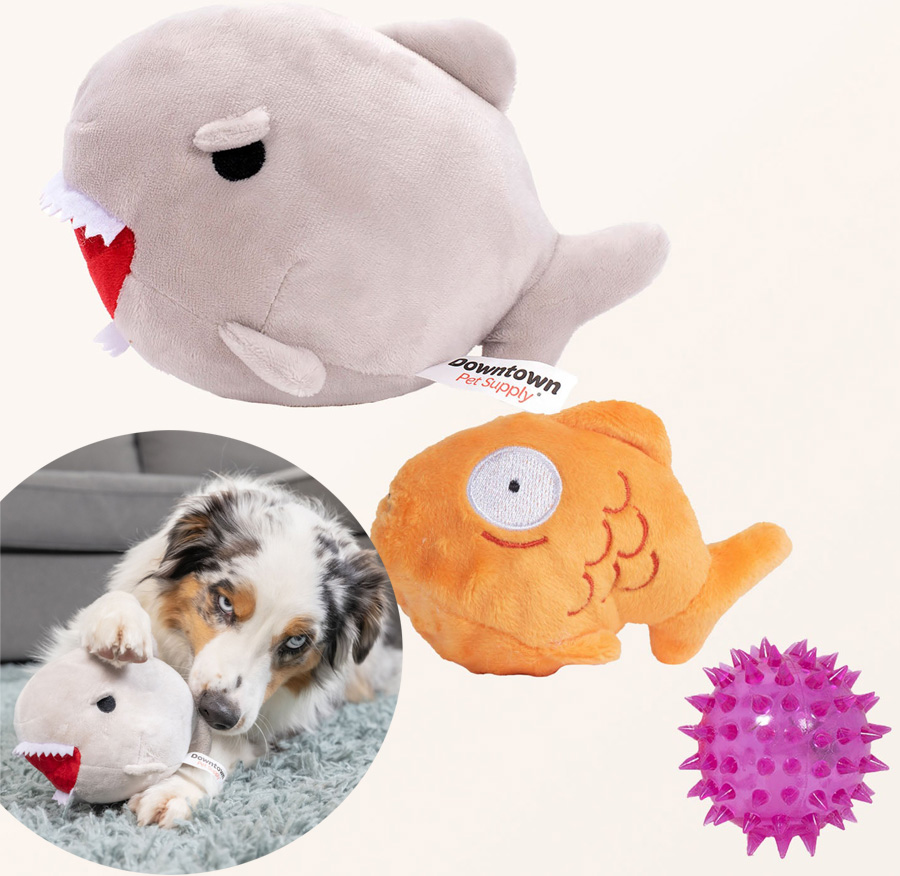 2-in-1 Plush Shark Toy for Aggressive Chewers